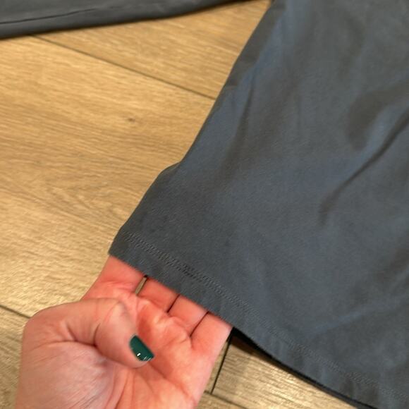 ATHLETA‎ Blue Gray Essential V Neck Cotton Casual Long Sleeve Shirt Top Size XXS - Picture 9 of 12